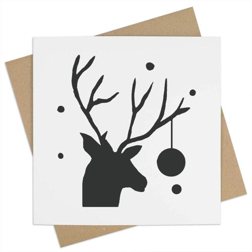 Azeeda 'Christmas stag with bauble' Blank Greeting Card (GC00053739)