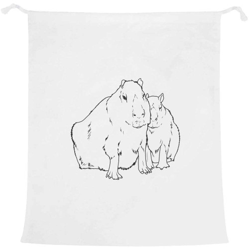 Azeeda 'Cuddling Capybara' Laundry/Washing/Storage Bag (LB00023261)