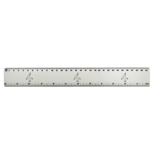 Azeeda 'Number Four' 30cm (12 Inch) White Plastic Ruler (RL00067516)