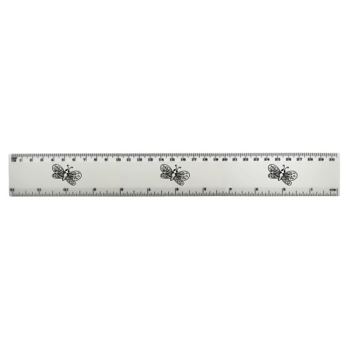 Azeeda 'Butterfly' 30cm (12 Inch) White Plastic Ruler (RL00067640)