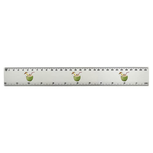 Azeeda 'Tropical Coconut Drink' 30cm (12 Inch) White Plastic Ruler (RL00067780)