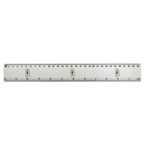 Azeeda 'Butterfly' 30cm (12 Inch) White Plastic Ruler (RL00067888)