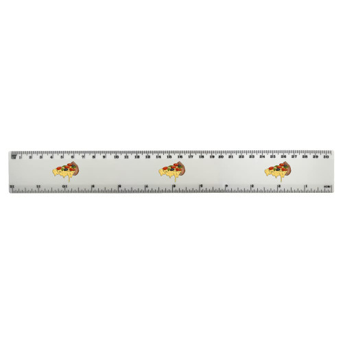 'Cheesy Italian Pizza Slice' 30cm (12 Inch) White Plastic Ruler (RL00068116)