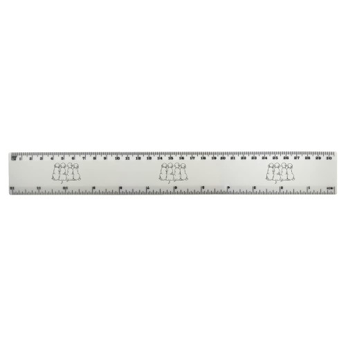 Azeeda 'line of Puppies' 30cm (12 Inch) White Plastic Ruler (RL00068396)