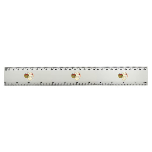Azeeda 'Bunny & Cherries' 30cm (12 Inch) White Plastic Ruler (RL00068698)