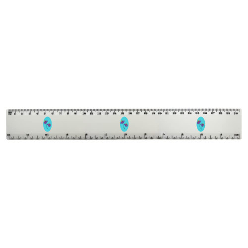 Azeeda 'Colourful Flower Motif' 30cm (12 Inch) White Plastic Ruler (RL00068918)