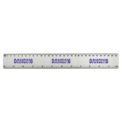Azeeda 'Dancing' 30cm (12 Inch) White Plastic Ruler (RL00069388)