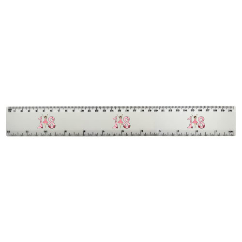 Azeeda 'Eighteen' 30cm (12 Inch) White Plastic Ruler (RL00069676)