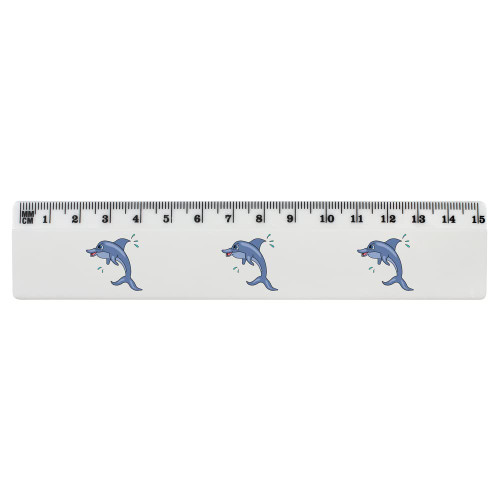 Azeeda 'Jumping Dolphin' 15cm (6 Inch) White Plastic Ruler (RL00070155)