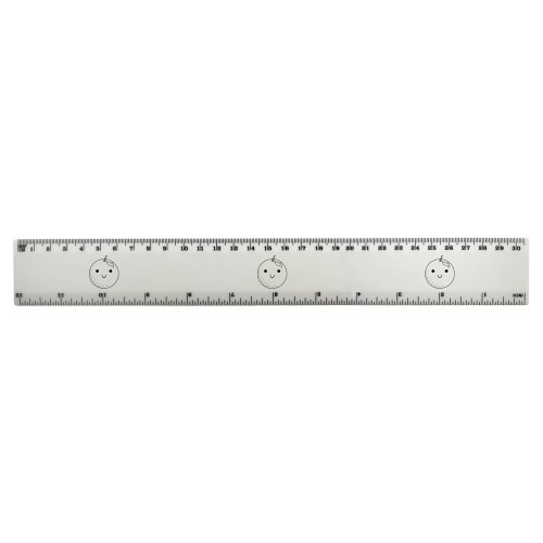 Azeeda 'Cute Orange Fruit Face' 30cm (12 Inch) White Plastic Ruler (RL00070250)