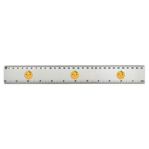 Azeeda 'Cute Orange Fruit Face' 30cm (12 Inch) White Plastic Ruler (RL00070252)
