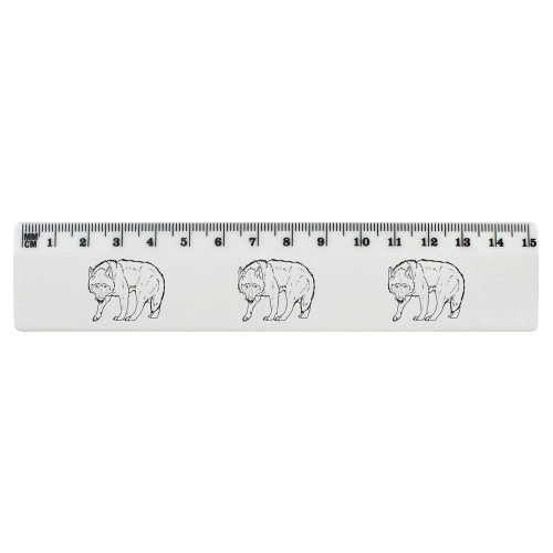 Azeeda 'Hungry Wolf' 15cm (6 Inch) White Plastic Ruler (RL00070327)