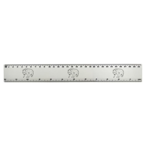 Azeeda 'Hungry Wolf' 30cm (12 Inch) White Plastic Ruler (RL00070328)