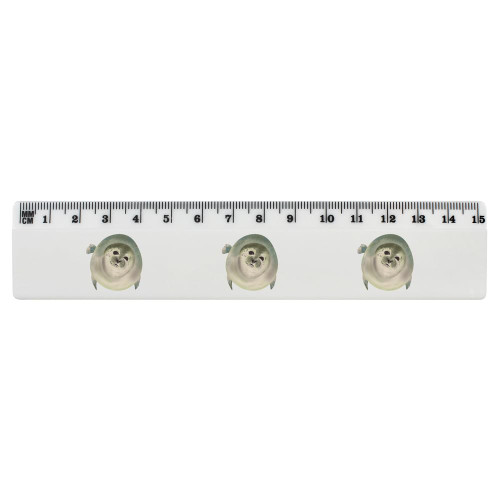 Azeeda 'Seal' 15cm (6 Inch) White Plastic Ruler (RL00070335)