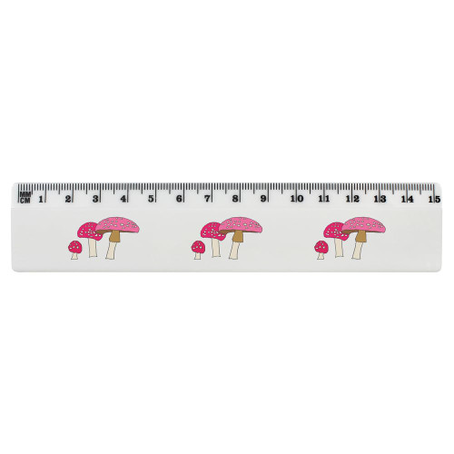 Azeeda 'Mushrooms ' 15cm (6 Inch) White Plastic Ruler (RL00070399)