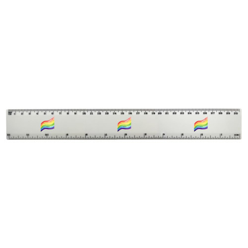 Azeeda 'Rainbow' 30cm (12 Inch) White Plastic Ruler (RL00070476)