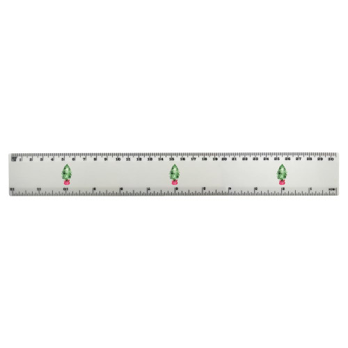 Azeeda 'Christmas Tree' 30cm (12 Inch) White Plastic Ruler (RL00070480)