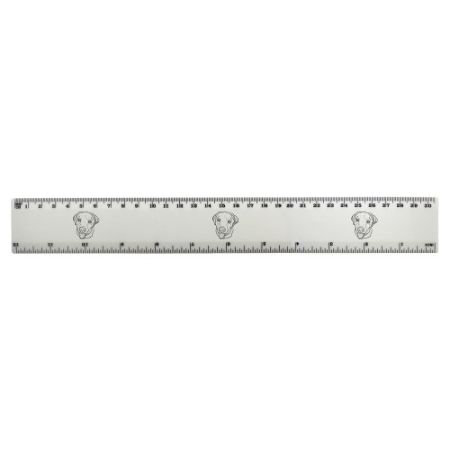 'Labrador ' 30cm (12 Inch) White Plastic Ruler (RL00072664)