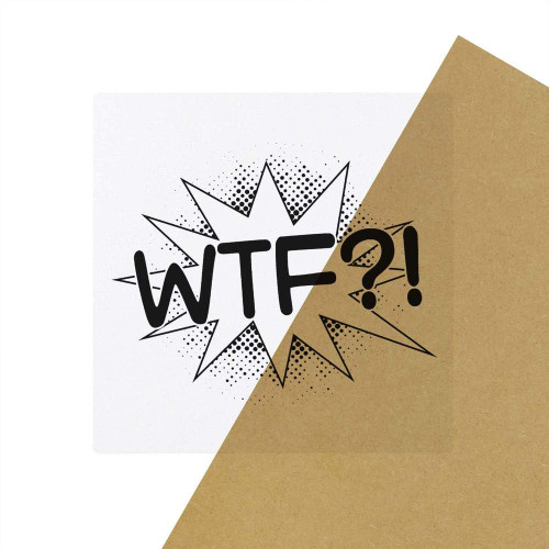 6 x 'WTF ?! Comic Speech Bubble' Clear Stickers (SK00056878)