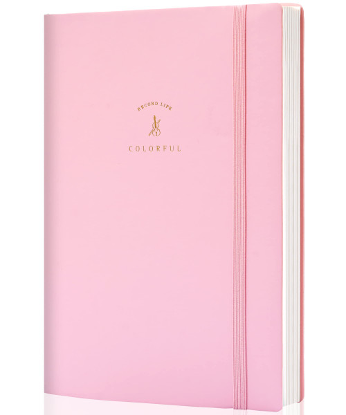 Soft Cover Journal Leather Journal for Women Men College Ruled Notebook A5 Lined Journals for Writing Travel Journal 128 Sheets Note Taking Notebooks for School Office Home,Pale Pink