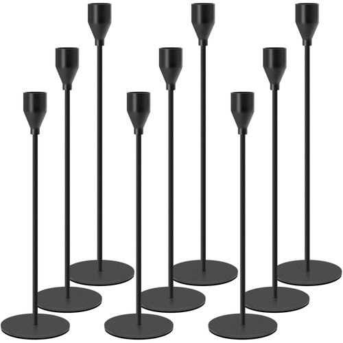 9PC Matte,Black Candlestick Holders,Candle Stick Candle Holder,Candlestick Holders,Candle Holders,Taper Candle Holders,Candle Holder,Black candlesticks,Black Taper Candle Holder,Black Candle Holder,