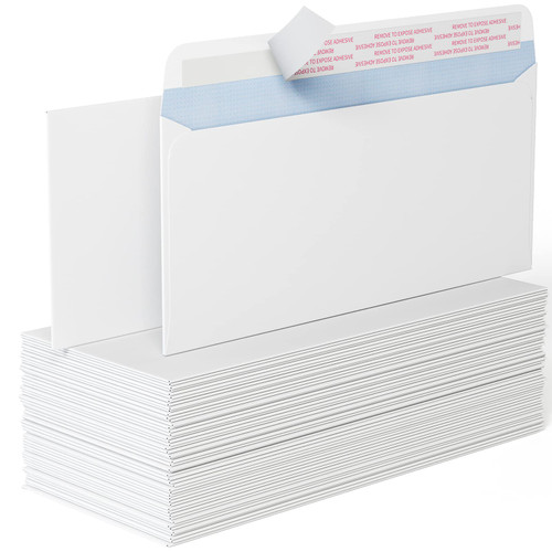 CREGEAR #10 Envelopes Self Seal Security Tinted Envelopes for Privacy & Business, Peel and Seal, NO Window, Letter Size 4-1/8 x 9-1/2 Inches, 24 LB,White (110)