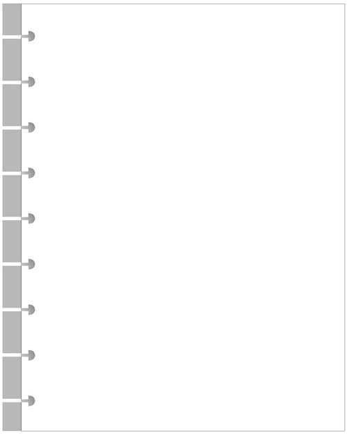 9-Disc Discbound Blank Refill Paper, Classic Size Discbound Pre-punched Happy Planners Insert, 100Sheets/200Pages Loose-Leaf Blank Paper, 100gsm White Paper, 7" x 9.25"
