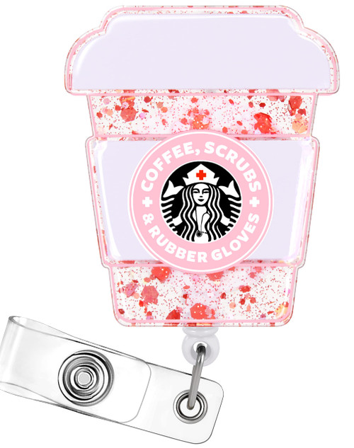 Plifal Badge Reel Holder Retractable with ID Clip for Nurse Nursing Name Tag Card Cute Nursing Student Doctor RN LPN Medical Assistant Work Office Alligator Clip,Gifts for Nurses(Coffee Scrubs) Plifal Badge Reel Holder Retractable with ID Clip for Nurse Nursing Name Tag Card Cute Nursing Student Doctor RN LPN Medical Assistant Work Office Alligator Clip,Gifts for Nurses(Coffee Scrubs)