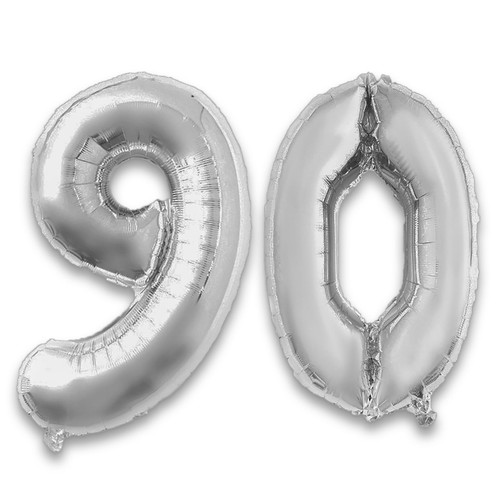 90 Number Balloon 42 Inch Silver Jumbo Foil Helium Balloons for 90 Birthday Party Decorations 90th Anniversary Event Supplies (Silver) 90 Number Balloon 42 Inch Silver Jumbo Foil Helium Balloons for 90 Birthday Party Decorations 90th Anniversary Event Supplies (Silver)