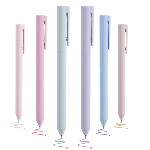 BAYTORY 6Pcs Colored Gel Pens, Pastel Ink Colors, Quick Dry Ink Pen Fine Point 0.5mm Smooth Writing for School Supplies Journaling Notetaking Stationery BAYTORY 6Pcs Colored Gel Pens, Pastel Ink Colors, Quick Dry Ink Pen Fine Point 0.5mm Smooth Writing for School Supplies Journaling Notetaking Stationery