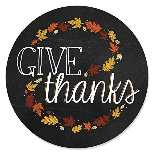 Big Dot of Happiness Give Thanks - Thanksgiving Party Circle Sticker Labels - 24 Count Big Dot of Happiness Give Thanks - Thanksgiving Party Circle Sticker Labels - 24 Count