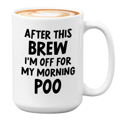 Bubble Hugs Coffee Lovers Coffee Mug 15oz White - after brew - Coffee Drinker Enthusiast Caffeine Addict Roast Caffeinated Arabica Corporate Worker