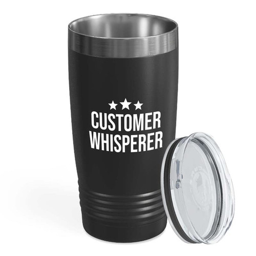 Customer Service Black Tumbler 20oz - customer whisperer - Customer Service Gifts for Employee Thank You Office Staff Call Center Coworker Appreciation Customer Support Customer Service Representative