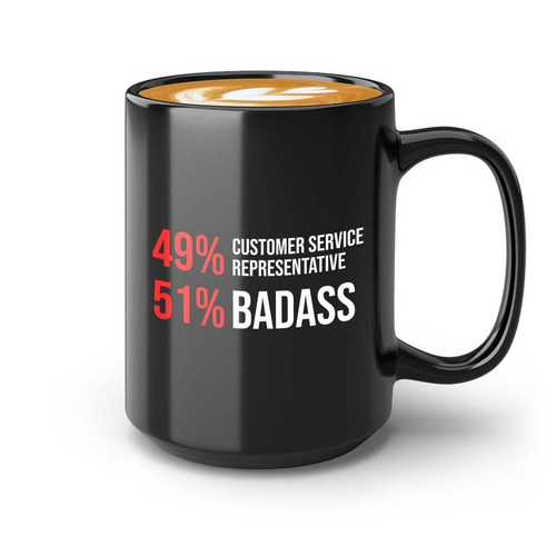Flairy Land Customer Service Coffee Mug 15oz Black - 49% customer service - Customer Service Gifts for Office Staff Call Center Customer Support Customer Service Representative