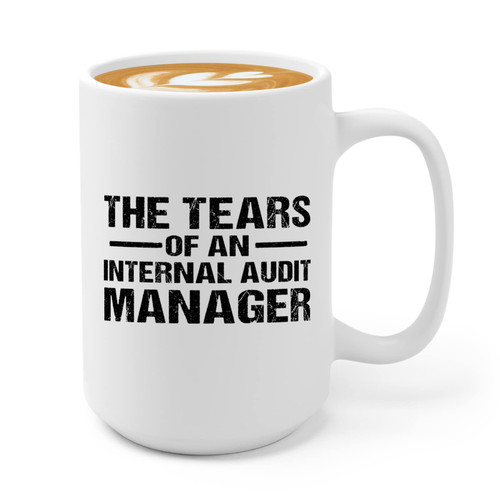 Flairy Land Accountant Coffee Mug 15oz White -The Tears Of An Internal Audit Manager - Funny Accounting Spreadsheet Audit Auditor office CPA Tax Preparer Finance Manager