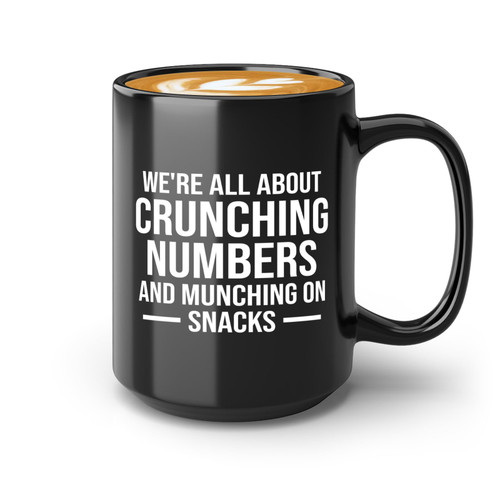 Flairy Land Accountant Coffee Mug 15oz Black -Munching on Snacks - Accounting Student CPA CFO Auditor Financial Advisor Tax Season Corporate Accountants