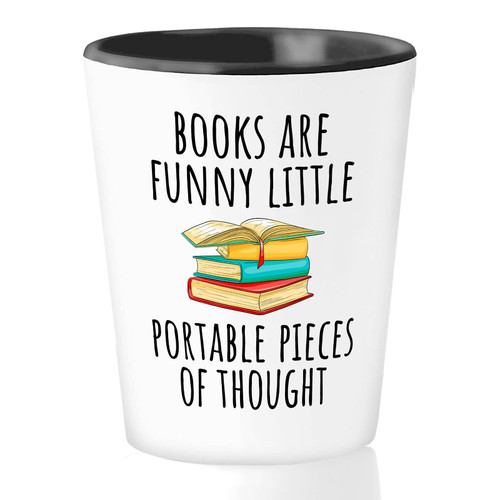 Bubble Hugs Book Lover Shot Glass 1.5oz - Books Are Funny Little Portable - Book Nerd Literature Novelist Geek Student College Booked Author