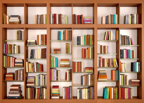 BELECO 10x6.5ft Fabric Modern Wooden Bookshelf Backdrop Photography Bookcase Books Photo Backdrop Zoom Meeting Video Conferencing Background Home Office Wallpaper Kids Adults Portrait Shooting Props
