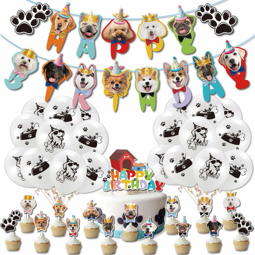 Cat Happy Birthday Decorations, Kitten Party Supplies Include Banner, Cake Topper, Balloons, Cupcake Topper, Cat Meow Theme Birthday Party Decorations for Kids (BP-Dog B) Cat Happy Birthday Decorations, Kitten Party Supplies Include Banner, Cake Topper, Balloons, Cupcake Topper, Cat Meow Theme Birthday Party Decorations for Kids (BP-Dog B)