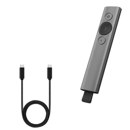 BoxWave Cable Compatible with Logitech Spotlight Presentation Remote - DirectSync PD Cable (3ft) - USB-C to USB-C (100W), Type C Braided 3ft Charge and Sync Cable - Jet Black