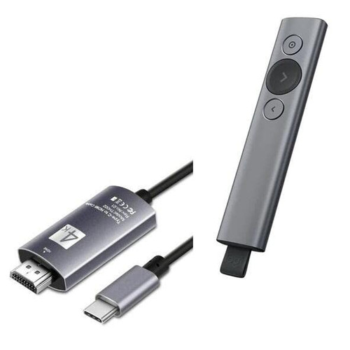 BoxWave Cable Compatible with Logitech Spotlight Presentation Remote - SmartDisplay Cable - USB Type-C to HDMI (6 ft), USB C/HDMI Cable for Logitech Spotlight Presentation Remote - Jet Black