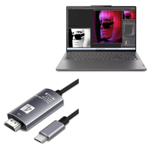 BoxWave Cable Compatible with Lenovo Slim Pro 9i (16 in - 83C0) - SmartDisplay Cable - USB Type-C to HDMI (6 ft), USB C/HDMI Cable for Lenovo Slim Pro 9i (16 in - 83C0) - Jet Black BoxWave Cable Compatible with Lenovo Slim Pro 9i (16 in - 83C0) - SmartDisplay Cable - USB Type-C to HDMI (6 ft), USB C/HDMI Cable for Lenovo Slim Pro 9i (16 in - 83C0) - Jet Black