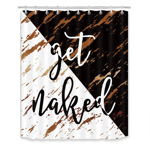 LB Black and White Font Get Naked Shower Curtain Funny Quotes Cracked Marble Shower Curtains for Bathroom with Hooks 60x72 inch Waterproof Polyester Fabric Bathroom Decorations LB Black and White Font Get Naked Shower Curtain Funny Quotes Cracked Marble Shower Curtains for Bathroom with Hooks 60x72 inch Waterproof Polyester Fabric Bathroom Decorations