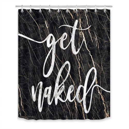 LB Get Naked Shower Curtain Cracked Marble Black Grey Funny Quotes Shower Curtains for Bathroom with Hooks 60x72 inch Waterproof Polyester Fabric Bathroom Decorations LB Get Naked Shower Curtain Cracked Marble Black Grey Funny Quotes Shower Curtains for Bathroom with Hooks 60x72 inch Waterproof Polyester Fabric Bathroom Decorations