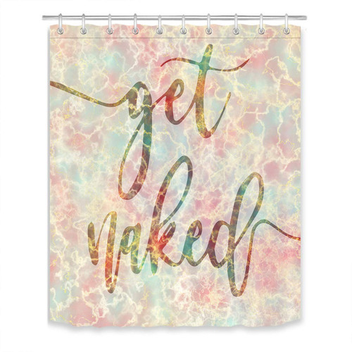 LB Funny Quotes Get Naked Shower Curtain Colorful Marble Texture Shower Curtains for Bathroom with Hooks 60x72 inch Waterproof Polyester Fabric Bathroom Decorations LB Funny Quotes Get Naked Shower Curtain Colorful Marble Texture Shower Curtains for Bathroom with Hooks 60x72 inch Waterproof Polyester Fabric Bathroom Decorations