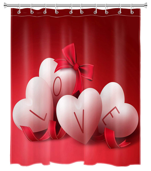 LB Valentines Day Shower Curtain Love Heart with Bowknot Red White Pink Girls Bathroom Curtains Set with Hooks 58x72 inch Waterproof Polyester Fabric Bathroom Decorations LB Valentines Day Shower Curtain Love Heart with Bowknot Red White Pink Girls Bathroom Curtains Set with Hooks 58x72 inch Waterproof Polyester Fabric Bathroom Decorations