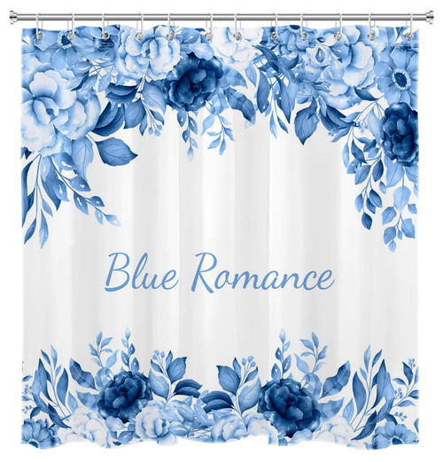 LB Watercolor Floral Shower Curtain Blue Romance Rose Peony Flower Leaves Botanical White Background Shower Curtains for Bathroom Decor Set with Hooks 72x78 inch Extra Long Polyester Fabric LB Watercolor Floral Shower Curtain Blue Romance Rose Peony Flower Leaves Botanical White Background Shower Curtains for Bathroom Decor Set with Hooks 72x78 inch Extra Long Polyester Fabric