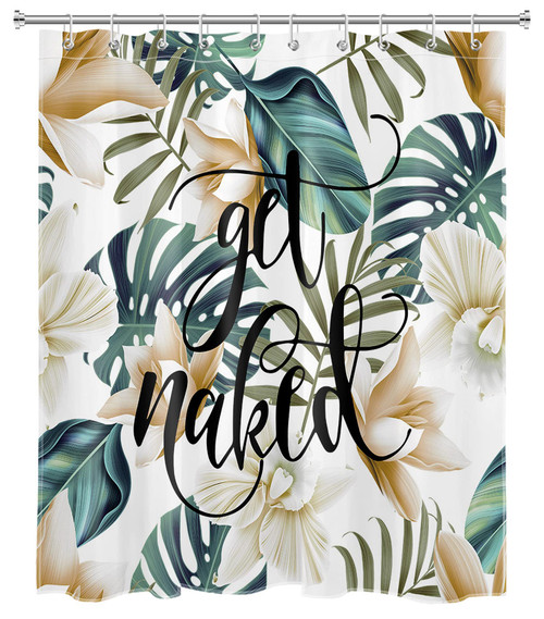 LB Tropical Monstera Palm Leaf Shower Curtain Funny Get Naked Shower Curtain Floral Plant Banana Leaf Shower Curtains for Bathroom Decor with Hooks 60x72 inch Fabric Machine Washable LB Tropical Monstera Palm Leaf Shower Curtain Funny Get Naked Shower Curtain Floral Plant Banana Leaf Shower Curtains for Bathroom Decor with Hooks 60x72 inch Fabric Machine Washable
