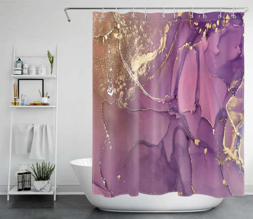 LB Purple Marble Shower Curtain Abstract Gold Colorful Texture Shower Curtain for Bathroom Modern Aesthetic Art Printing Luxury Decorative Bath Curtain Waterproof Polyester Fabric, 60X72 Inch LB Purple Marble Shower Curtain Abstract Gold Colorful Texture Shower Curtain for Bathroom Modern Aesthetic Art Printing Luxury Decorative Bath Curtain Waterproof Polyester Fabric, 60X72 Inch
