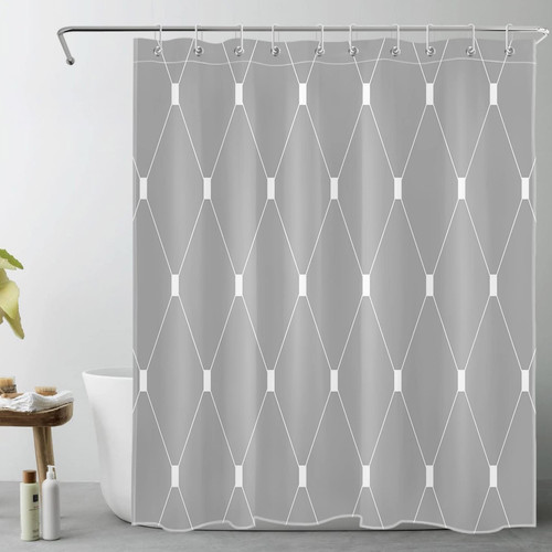 LB Grey Minimalist Shower Curtain Decor,Modern Grey and White Geometric Pattern Textured Shower Curtains for Bathroom 60X72 inch Polyester Fabric Bathroom Decoration Bath Curtains Hooks Included LB Grey Minimalist Shower Curtain Decor,Modern Grey and White Geometric Pattern Textured Shower Curtains for Bathroom 60X72 inch Polyester Fabric Bathroom Decoration Bath Curtains Hooks Included